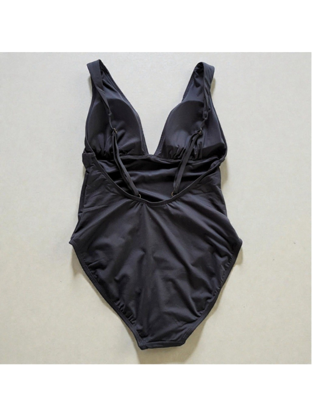 Andie Black One Piece Swimsuit M NWT V Neck Low Back - Picture 4 of 10